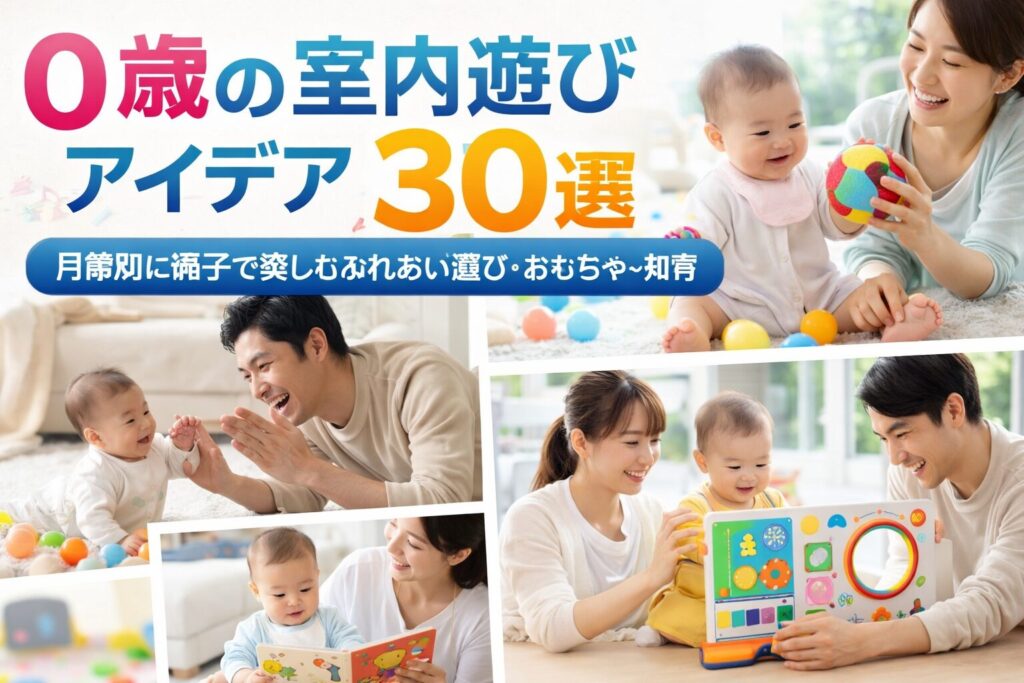 0歳の室内遊びアイデア30選｜月齢別に親子で楽しむふれあい遊び・おもちゃ・知育