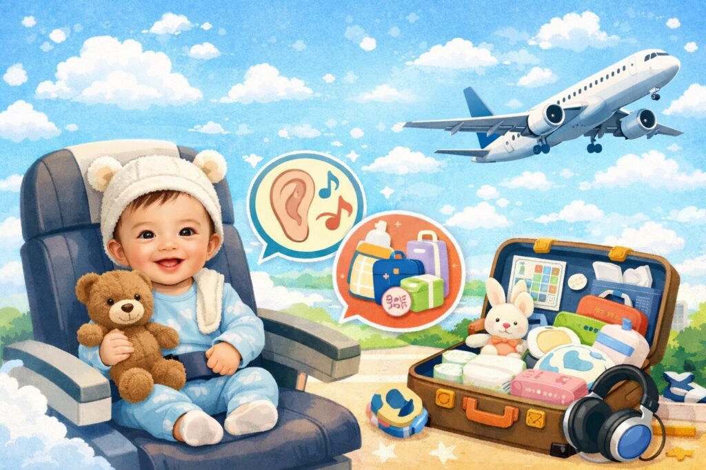 赤ちゃんと飛行機はいつから？耳抜き・持ち物・座席選びまで完全ガイド【2026年版】