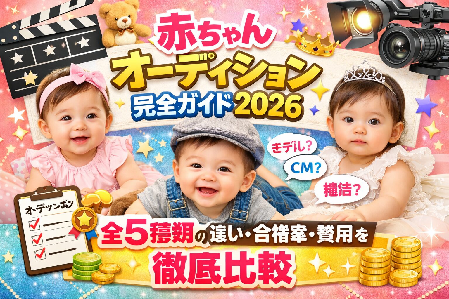赤ちゃんオーディション完全ガイド2026｜全5種類の違い・合格率・費用を徹底比較