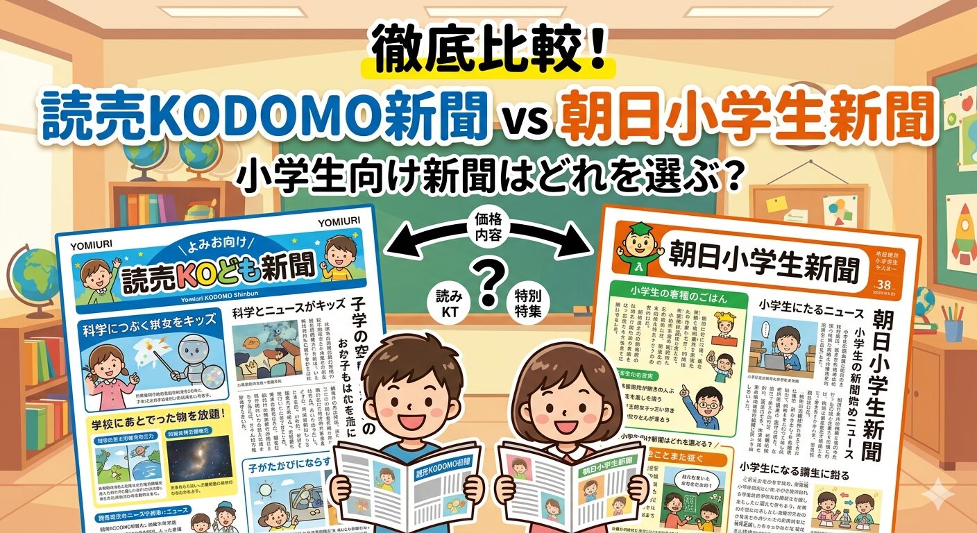 読売KODOMO新聞 vs 朝日小学生新聞 徹底比較2026｜料金・内容・何歳からおすすめか