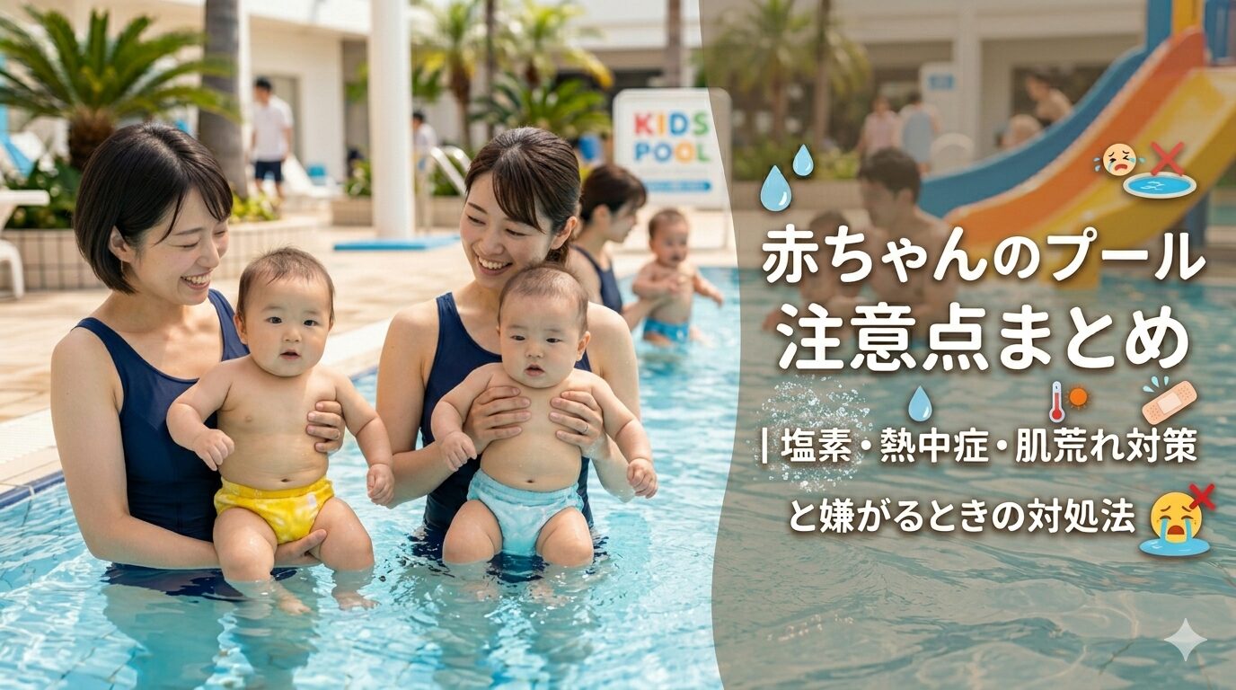 赤ちゃんのプール注意点まとめ｜塩素・熱中症・肌荒れ対策と嫌がるときの対処法