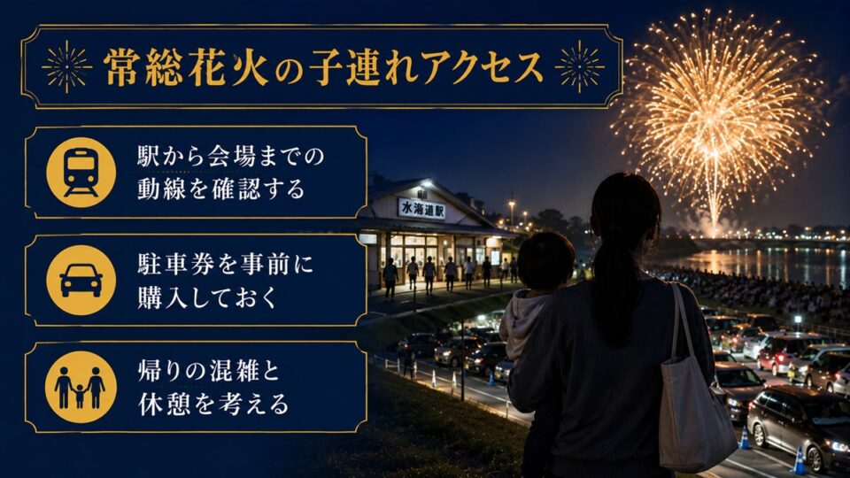 常総花火の子連れアクセス