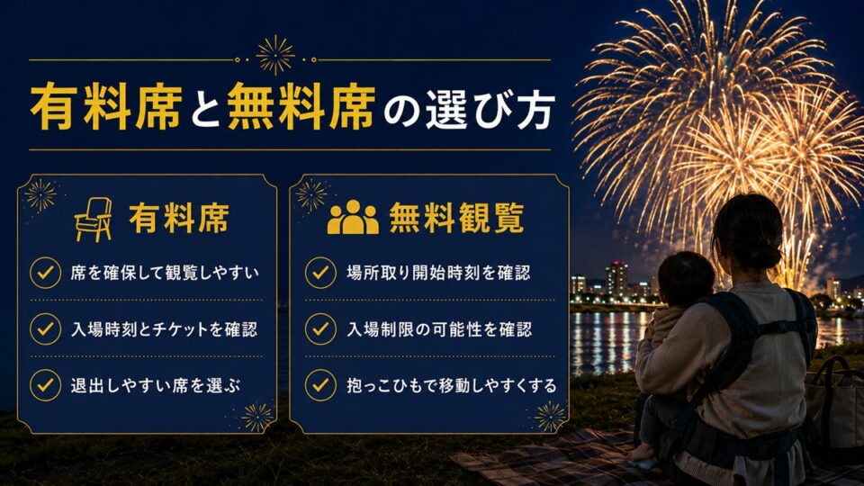 有料席と無料席の選び方
