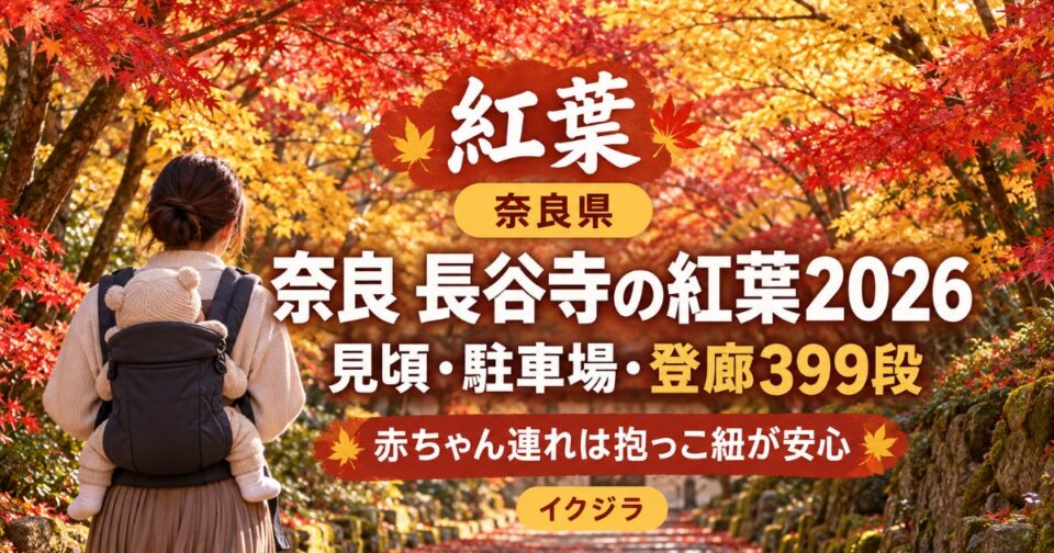 奈良 長谷寺の紅葉2026｜見頃・駐車場と赤ちゃん連れ・登廊399段【奈良県】