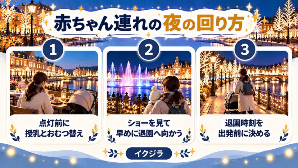 赤ちゃん連れの夜の回り方