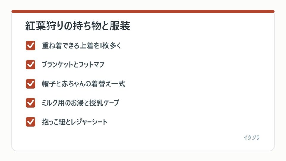 紅葉狩りの持ち物と服装