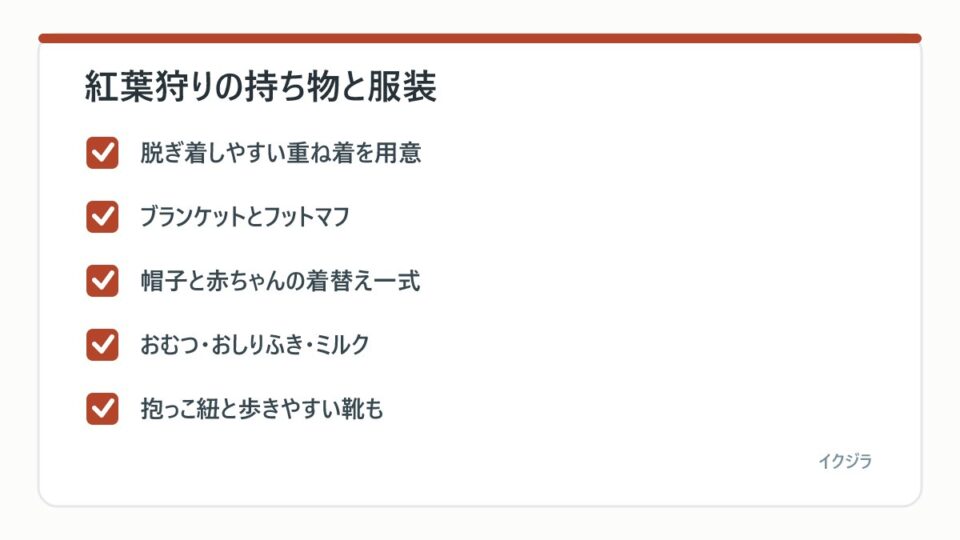 紅葉狩りの持ち物と服装