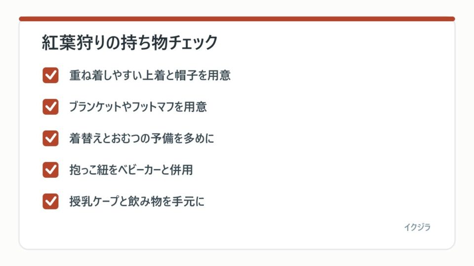 紅葉狩りの持ち物チェック