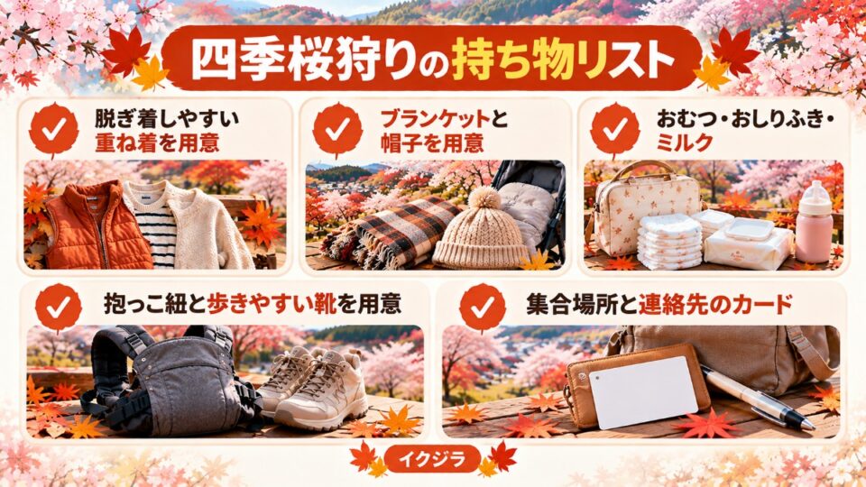 四季桜狩りの持ち物リスト