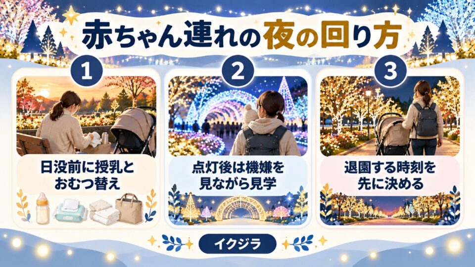 赤ちゃん連れの夜の回り方